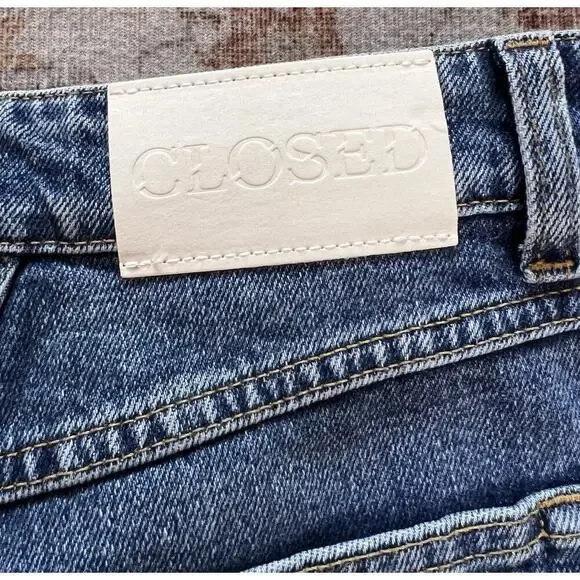 Closed Jean Milo Denim Jeans in Mid Blue High Waist Womens Size 26 NWT Raw Hem - Picture 13 of 14